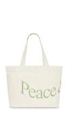 Museum Of Peace And Quiet Wordmark Tote Bag In White