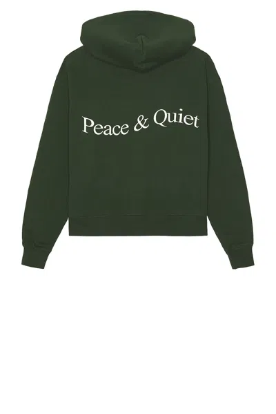 Museum Of Peace And Quiet Wordmark Zip Up Hoodie In Forest