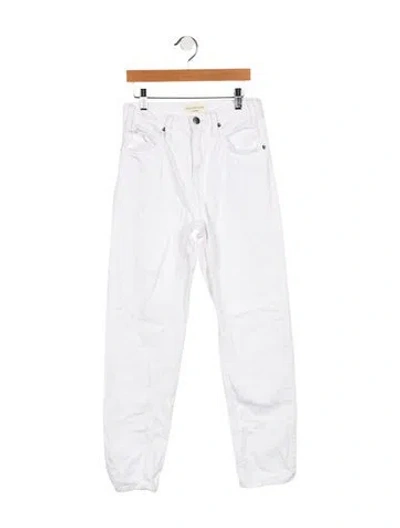 Pre-owned Museum Of Peace & Quiet X Frame Mid-rise Straight Leg Jeans In White