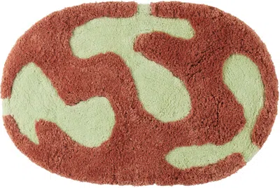 Mush Studios Burgundy & Green Doma Bath Mat In Red
