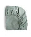 Mushie Extra Soft Muslin Crib Sheet In Roman Green