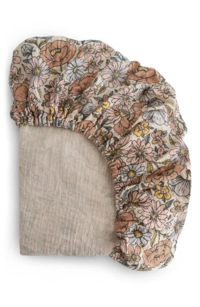 Mushie Extrasoft Cotton Muslin Crib Sheet In Brown