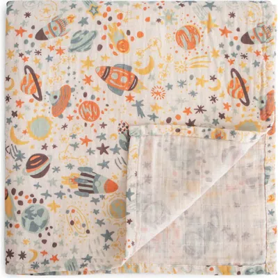 Mushie Muslin Swaddle Blanket In White