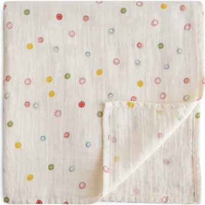 Mushie Muslin Swaddle Blanket In White