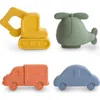 Mushie Set Of 4 Vehicles Bath Playset In Yellow Multi