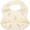Mushie Kids'  Silicone Bib In Pink Flowers