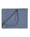 Mushie Unisex Ribbed Baby Blankets In Blue