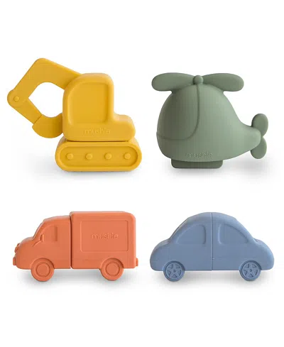 Mushie Vehicles Mold Free Bath Play Set - 4 Pack - Ages 10 Months+ In Multi