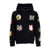 Mushroom Men's Hoodie Stickers Hoodie Black In Black