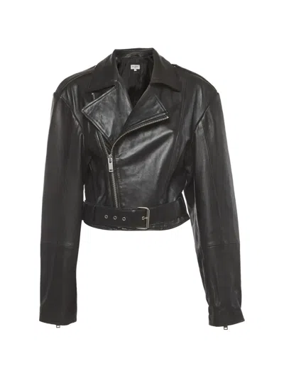 Pre-owned Musier Belted Biker Jacket In Black