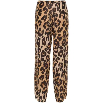 Musier Leopard-print Straight-leg Trousers In Brown