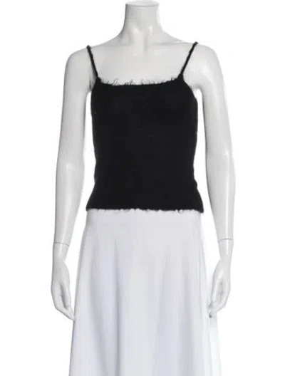 Pre-owned Musier Paris Alpaca Square Neckline Top In Black