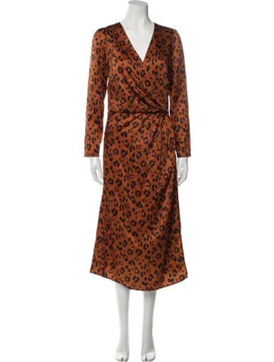 Pre-owned Musier Paris Animal Print Long Dress In Orange