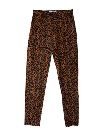 Pre-owned Musier Paris Animal Print Skinny Leg Pants In Brown