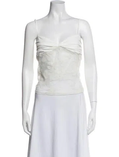 Pre-owned Musier Paris Floral Print Square Neckline Top W/ Tags In Neutrals