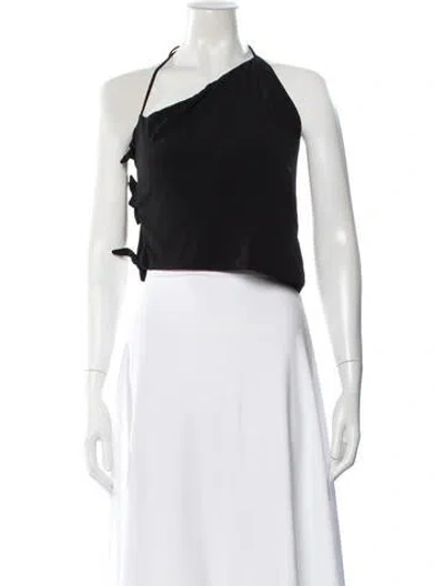 Pre-owned Musier Paris Halterneck Sleeveless Crop Top In White