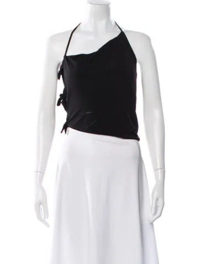 Pre-owned Musier Paris Halterneck Sleeveless Top In Black