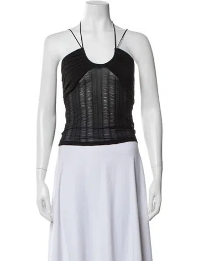 Pre-owned Musier Paris Halterneck Sleeveless Top In Black