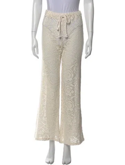 Pre-owned Musier Paris Lace Pattern Wide Leg Pants In Neutral