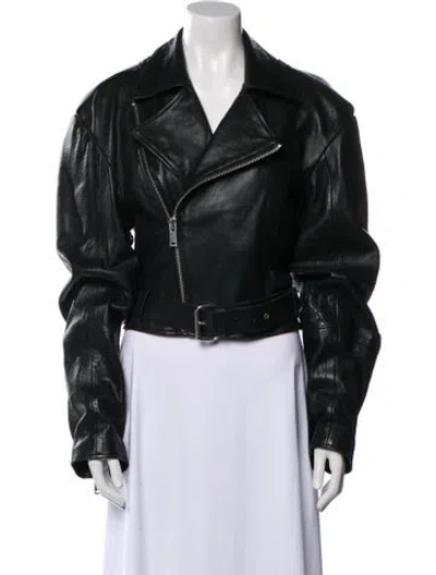 Pre-owned Musier Paris Lamb Leather Biker Jacket In Multi