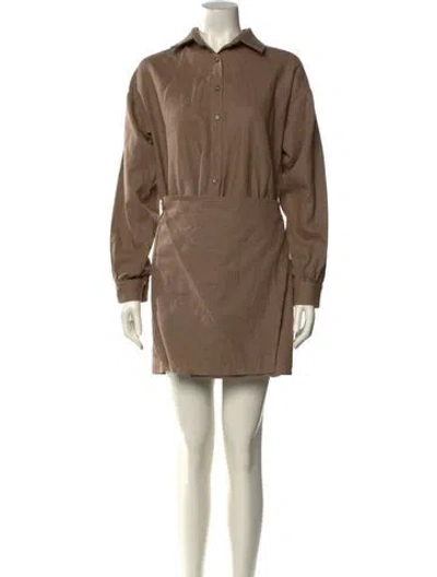 Pre-owned Musier Paris Linen Mini Dress In Neutral