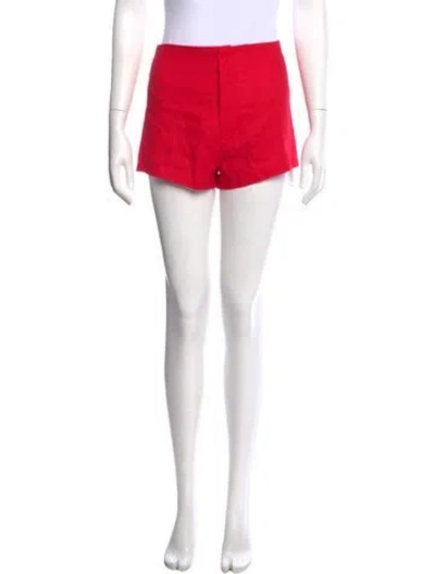 Pre-owned Musier Paris Linen Mini Shorts In Red