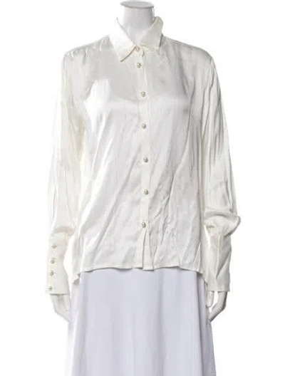 Pre-owned Musier Paris Long Sleeve Blouse In White