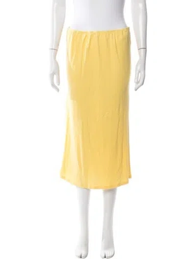 Pre-owned Musier Paris Midi Length Skirt In Yellow