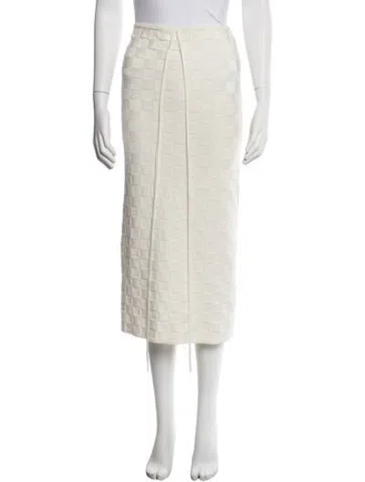 Pre-owned Musier Paris Patterned Midi Length Skirt In Neutrals
