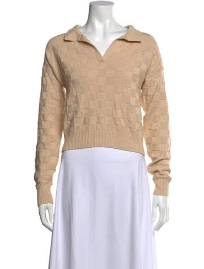 Pre-owned Musier Paris Patterned V-neck Sweater In Neutral
