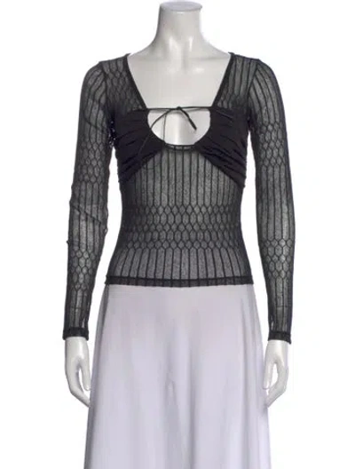 Pre-owned Musier Paris Patterned V-neck Top In Multi