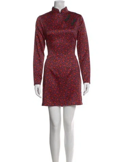 Pre-owned Musier Paris Printed Mini Dress In Red