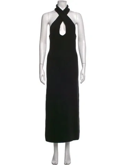 Pre-owned Musier Paris Scoop Neck Long Dress In Black