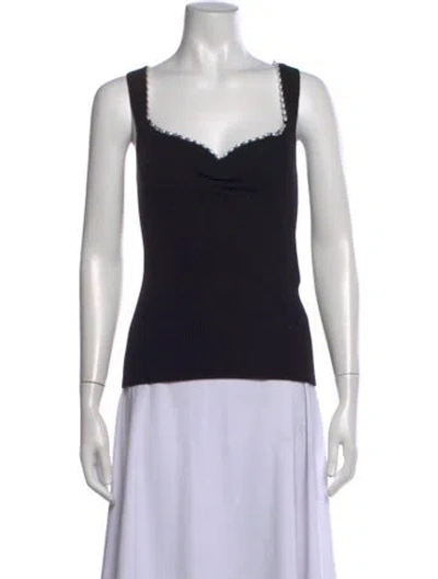 Pre-owned Musier Paris Square Neckline Sleeveless Top In Black