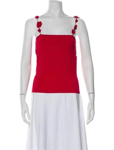 Pre-owned Musier Paris Square Neckline Sleeveless Top In Red