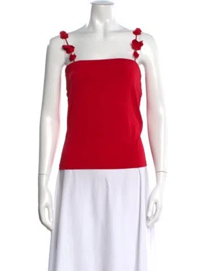 Pre-owned Musier Paris Square Neckline Sleeveless Top In Red