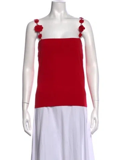 Pre-owned Musier Paris Square Neckline Sleeveless Top In Red