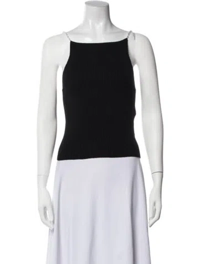 Pre-owned Musier Paris Square Neckline Sleeveless Top W/ Tags In Black
