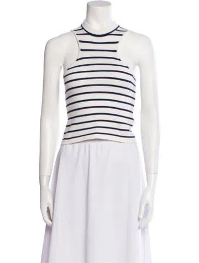 Pre-owned Musier Paris Striped Crew Neck Crop Top In Multi