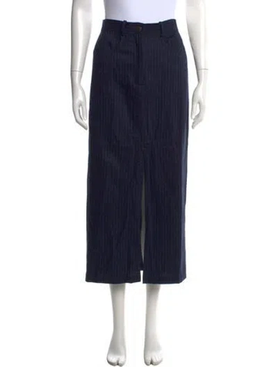 Pre-owned Musier Paris Striped Long Skirt W/ Tags In Blue