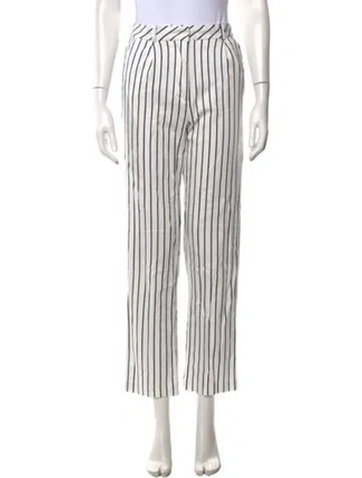 Pre-owned Musier Paris Striped Straight Leg Pants In White