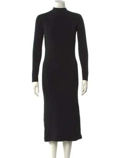 Pre-owned Musier Paris Turtleneck Midi Length Dress In Black