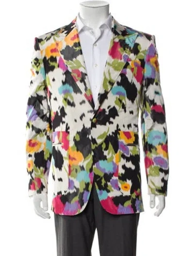 Pre-owned Musika Floral Print Blazer In Neutral