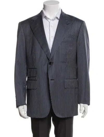 Pre-owned Musika Frere Striped Blazer In Blue