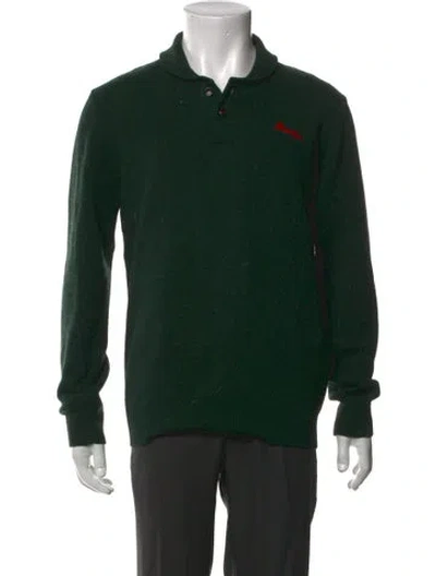 Pre-owned Musika Lambswool Collar Pullover In Green