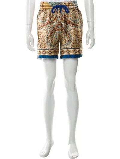 Pre-owned Musika Paisley Print Jogger Shorts