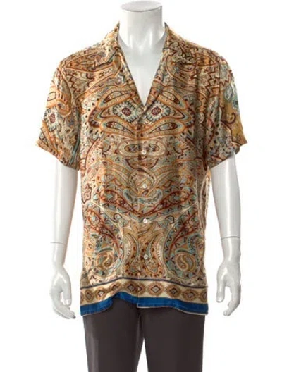 Pre-owned Musika Paisley Print Short Sleeve Shirt In Neutral