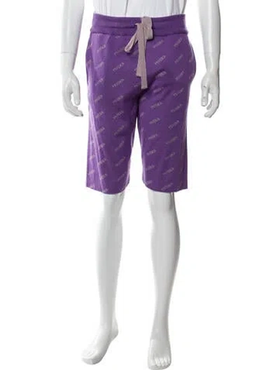 Pre-owned Musika Printed Jogger Shorts In Purple
