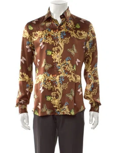 Pre-owned Musika Printed Long Sleeve Shirt In Brown