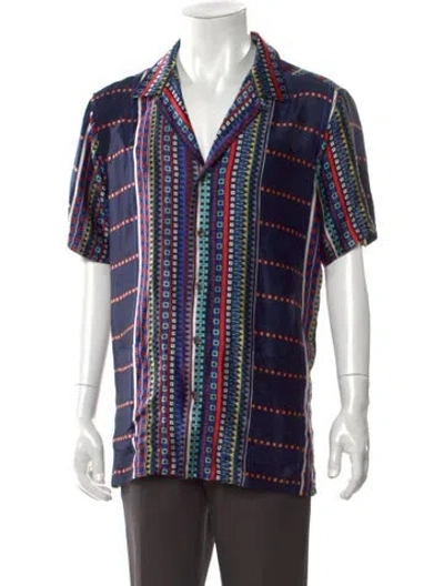 Pre-owned Musika Printed Short Sleeve Shirt In Blue